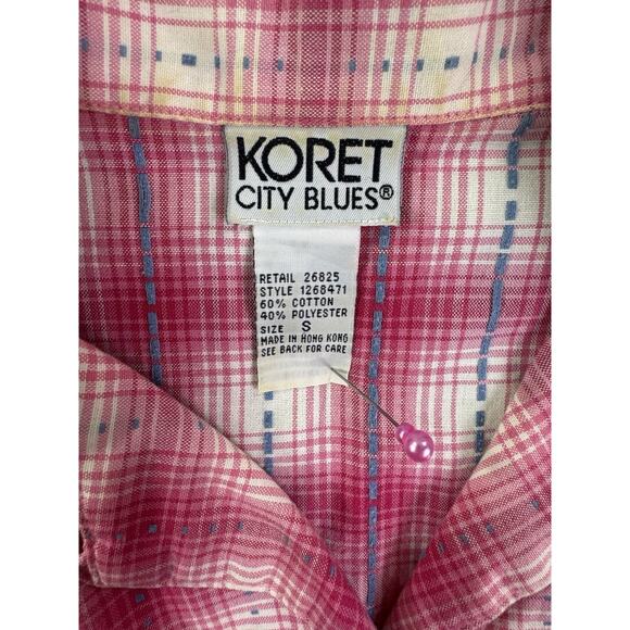 Koret City Blues Womens Pink Plaid Button Shirt Size S - Picture 14 of 15